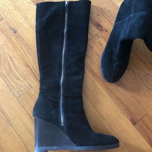 Franco Sarto Suede/Leather Black Boots